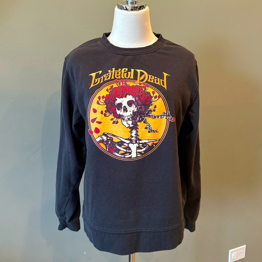 Grateful Dead Women's Bertha Skull Pullover Graphic Sweatshirt Large Black